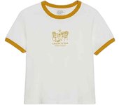 Camiseta de Manga Corta Vans De La Vans Ringer para mujer en color blanco