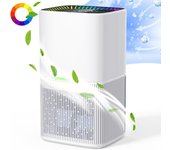 Deshumidificador Eléctrico, Deshumidificador Silencioso de Habitación de 1600ml, Con funciones de descongelación, Mode de Sueño, Purificación de aire y humedad