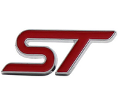 AUTOZOCO Emblema Adhesivo ST Line Volante, Emblema ST Line Volante, Insignia ST Line Volante, Insignia Adhesiva ST Line, Apto para Volante, Compatible con Ford, Metal, 3 cm Ancho x 1.2 cm Alto, Rojo