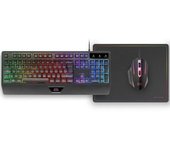 Pack gaming mars gaming mcp124/ teclado h-mech + ratón óptico + alfombrilla/ negro