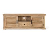 Mueble televisor con 2 puertas y 1 cajón en madera maciza de mango