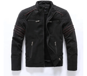Winter Leather Jacket Men Fleece Warm Causal Motorcycle Embroidery PU Coats Multi-pocket Vintage Outwear Male Autumn Windbreaker