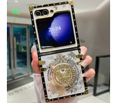 Luxury Bling Glitter Aurora Butterfly Stand Phone Case for Samsung Galaxy Z Flip 6 5 4 3 Flip6 Flip5 Flip4 Flip3 5G Holder Case