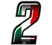 Pegatina Race Number para Moto "2" Slim Tricolor 100 mm