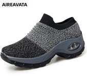 Women's Casual Shoes Chunky Sneakers Platform Walking Shoes Fashion Knited Casual Loafers Size 35-42