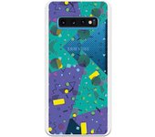 Funda compatible con Samsung Galaxy S10 - Geometría Abstracta fondo Azul