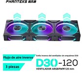 PHANTEKS D30-120 12cm ARGB splicing-free chassis cooling fan 30mm thick 7 blades high wind pressure four-sided illusion
