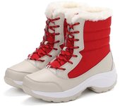 Women Boots Waterproof Heels Boots For Winter 2023 Tren Platform Ankle Boots Keep Warm Snow Shoes Plush Outdoor Short Boots
