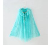 Summer Girl Princess Party Accessories Cloak Snow Queen Elsa Anna Costume Cape Rapunzel Aurora Sequins Tulle Halloween Mantle