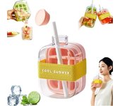 Cubitera, máquina de hielo 2 en 1, bandeja para cubitos de hielo y botella de agua con tapa y recipiente, bandeja de cubitos de hielo fácil de abrir, bandeja para palitos de hielo, almacenamiento de hielo para whisky, cócteles, té y café (L)