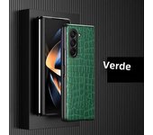 Luxury Crocodile Texture Leather PU Soft Cover for Samsung Galaxy Z Fold 6 5 4 3 2 5G Business Anti-Finger Protect Phone Case