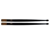 Par de baquetas para tambor, Ébano, gala con contrapeso de latón. Longitud: 385 mm. Marca: Samba