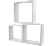 DEKORA SOUL Juego de 3 Cubos Estantes de Pared en Madera - Diseño Moderno y Resistente - Ideal para Libros y Decoración