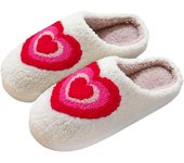 LINDAS ZAPATILLAS PARA MUJER - Zapatillas de casa para interiores mullidas, acogedoras y cálidas - Lindas zapatillas con forma de corazón para mujer