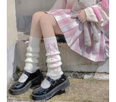 Woman Leg Warmers Autumn And Winter Ribbon Lolita Black Knee Warmers Long Socks JK Knitted Leg Warmers