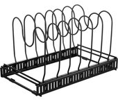 DESEOS Organizador de sartenes extensible Family| Soporte para sartenes, ollas y tablas | Estante para sartenes | Ahorra espacio en tu cocina