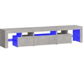 vidaXL Mueble de TV con luces LED 200x36,5x40 cm, Mueble de Salon, Mueble TV, Mueble TV salon, Mesa de TV, Mueble tele