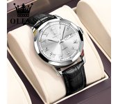 OLEVS Best Selling Original Waterproof Trend Leather Man Watch Calendar Luminous Business Fashion Casual Quartz Wrist Watch Men