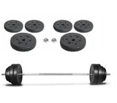 Juego de pesas 55 KG con barra, barra de musculación