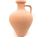 Cantaro artesanal tradicional 1 ASA de barro NATURAL hecho a mano 40 alto x 27 cm ancho