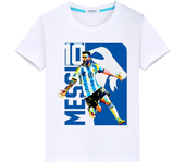 Football print 100%Cotton Cartoon T-shirt Casual Short Tops y2k one piece boy Kawaii messi avatar anime Tees kids clothes girls