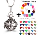 Mexico Chime Angel Wings Music Ball Caller Locket Necklace Vintage Pregnancy Necklace Aroma Essential Oil Diffuser Women Jewelry