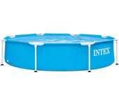 Intex Piscina Desmontable Redonda Metal Frame Familiar Color Azul, Material Resistente Triple Capa, Tubular, Infantil