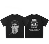 Cristiano Ronaldo Neymar Lionel Messi Football Superstar Portrait Printed Tee Men Women Cotton Loose Casual Short Sleeve Tshirt