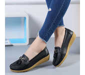 2024 New Women Flats Ballet Shoes Woman Cut Out Leather Breathable Moccasins Women Boat Shoes Ballerina Ladies Casual Shoes Plus