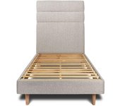 Cama de 90x190 cm con cabecero de línea - Tejido rizado