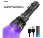 New 30W UV90MIL Led 365nm UV Flashlight USB Charging Money Ore Pet Stains Invisible ink Scorpion Marker Detection Black light
