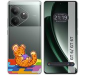 Tumundosmartphone Funda Silicona Transparente para Realme GT 6 / GT 6T 5G diseño Leopardo Dibujos