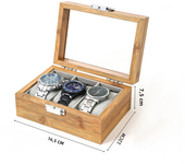 3/6/10/12 Girds New Bamboo  Watch Stroage Boxes Wooden Watch Case Storage Box Watch Holder Box Organizer Watch Display Box