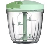 Procesador de alimentos manual, picador de verduras, picadora de ajo portátil con tirador de mano, cortador de cebolla, 900 ml, verde