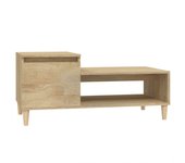 vidaXL Mesa de centro madera contrachapada 100x50x45 cm Blanco, Negro, Blanco brillante Mesita de Salón o Comedor o Auxiliar Mesa de Café Meuble Salón