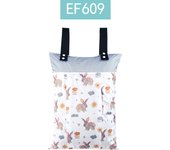 HappyFlute New 40*55cm PUL Waterproof Baby Snap Hanging Carrier Travel Sports Clothing Storage Bag Double Pocket Diaper Wet Bag