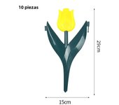 10PCS Simulation Tulip Flower Garden Fence Plastic Colourful For Outdoor Yard Lawn Decor Border Lawn Fence Gardening landscaping