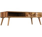 vidaXL Mesa de centro madera maciza sheesham acabado miel 110x50x37 cm Mesita de Salón o Comedor o Auxiliar Mesa de Café Meuble Salón