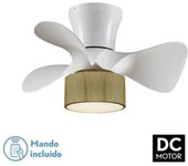 VENTILADOR DE TECHO CON LUZ 3 ASPAS /LAMPARA  METAL/ABS BLANCO   LED   HM1203 FIJALO
