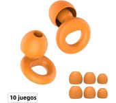 HUAK 10 Sets Quiet Silicone EarPlugs - Super Soft, Reusable Flexible Silicone for Sleep,Swim,Noise Sensitivity