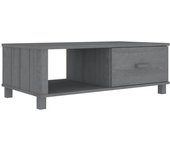 vidaXL Mesa de centro HAMAR madera maciza pino 100x55x35cm Marrón miel, Blanco, Gris oscuro Mesita de Salón o Comedor o Auxiliar Mesa de Café Meuble Salón