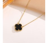 Collar con Colpante de Trébol para Mujer, Chapado en oro de 18Quilates, collar de Trébol de Cuatro Hojas, collar La Sierte