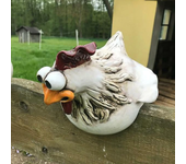 Funny Chicken Fence Decor Statues Resin Garden Farm Yard Chicken Hen Sculpture Art Craft Courtyard Housewarming Home Decoration
