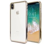 Carcasa FAMZ para Iphone X / XS Híbrida (bumper + Trasera Transparente) Dorada