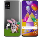 Tumundosmartphone Funda Gel Transparente para Samsung Galaxy M31s diseño Conejo Dibujos