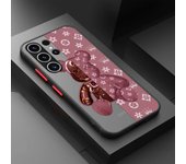Robot Flowers Bear Case For Samsung Galaxy S23 Ultra S22 Plus S21 S20 FE 5G S10Lite S10 4G Frosted PC Matte Phone Cover