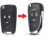 KEYYOU Modified Flip Folding Remote car Key Shell For Chevrolet Cruze Epica Lova Camaro Impala 2 3 4 5 Button HU100 Blade
