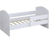 Cama infantil con barrera "Victoria" - Madera - Blanco - 80 x 160 cm