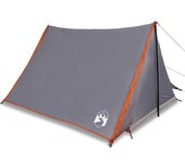 vidaXL Tienda de campaña para 2 personas impermeable gris y naranja