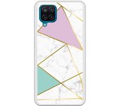Funda compatible con Samsung Galaxy A12 4G/ 5G - M12 4G - Be Unique Funda Gel mármol colores franja dorada